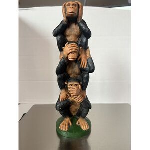 Collek Monkey See No Evil Hear No Evil Speak No Evil Trio Totem Pole 9" Figurine